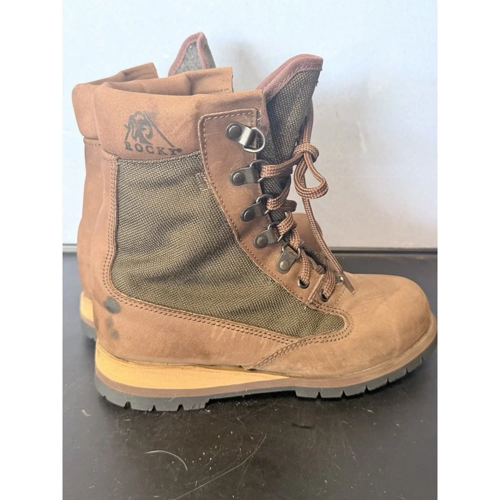 Rocky Gore-Tex Thinsulate Leather Ankle Work Boots Brown  Lace Up 6.5 
